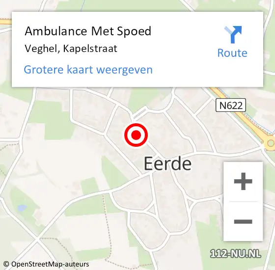 Locatie op kaart van de 112 melding: Ambulance Met Spoed Naar Veghel, Kapelstraat op 30 januari 2019 21:19