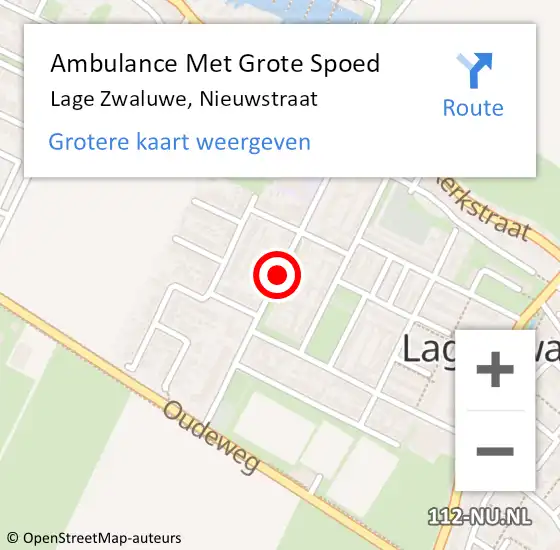 Locatie op kaart van de 112 melding: Ambulance Met Grote Spoed Naar Lage Zwaluwe, Nieuwstraat op 30 januari 2019 23:28