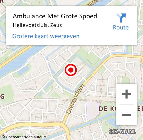 Locatie op kaart van de 112 melding: Ambulance Met Grote Spoed Naar Hellevoetsluis, Zeus op 22 maart 2014 01:52