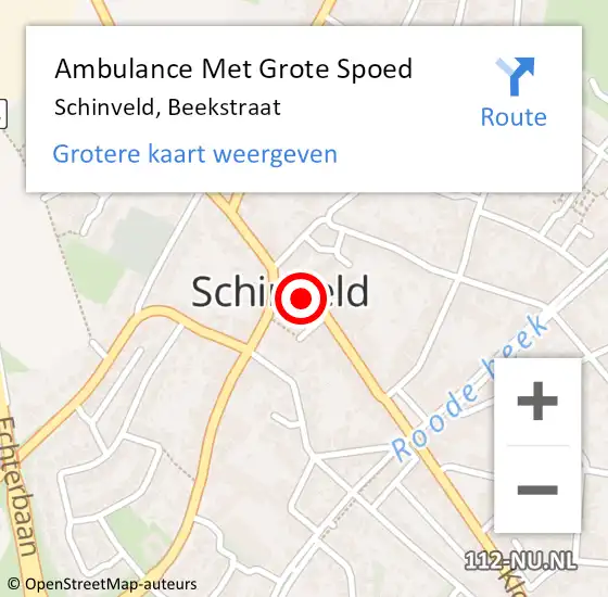 Locatie op kaart van de 112 melding: Ambulance Met Grote Spoed Naar Schinveld, Beekstraat op 22 maart 2014 01:54