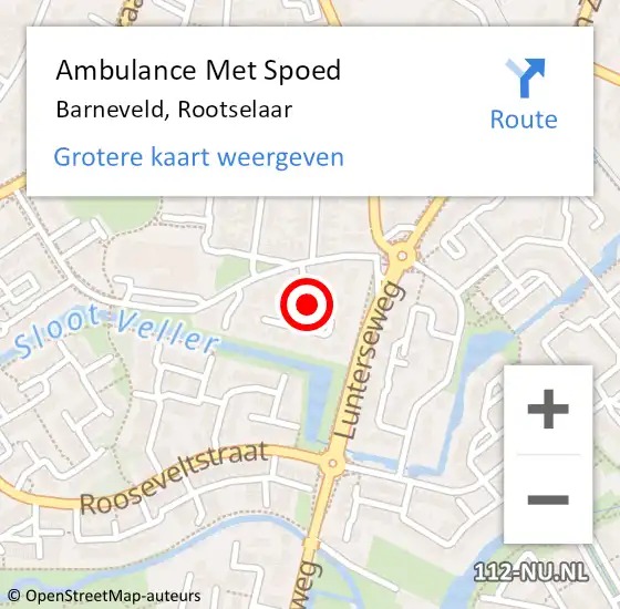 Locatie op kaart van de 112 melding: Ambulance Met Spoed Naar Barneveld, Rootselaar op 31 januari 2019 04:48