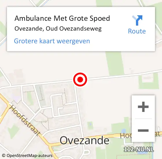 Locatie op kaart van de 112 melding: Ambulance Met Grote Spoed Naar Ovezande, Oud Ovezandseweg op 31 januari 2019 06:06