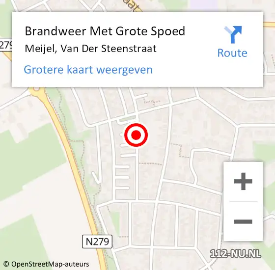 Locatie op kaart van de 112 melding: Brandweer Met Grote Spoed Naar Meijel, Van Der Steenstraat op 31 januari 2019 06:53