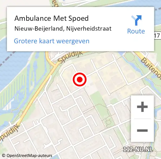 Locatie op kaart van de 112 melding: Ambulance Met Spoed Naar Nieuw-Beijerland, Nijverheidstraat op 31 januari 2019 08:56