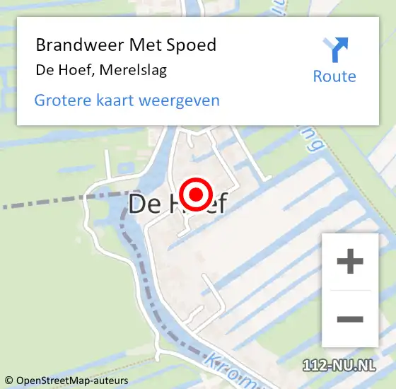 Locatie op kaart van de 112 melding: Brandweer Met Spoed Naar De Hoef, Merelslag op 31 januari 2019 10:20