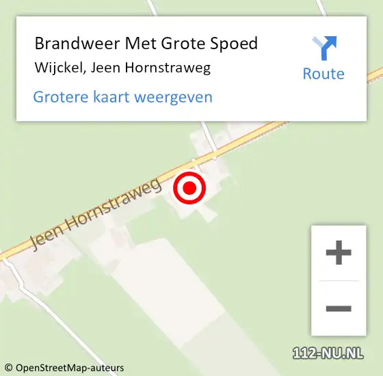 Locatie op kaart van de 112 melding: Brandweer Met Grote Spoed Naar Wijckel, Jeen Hornstraweg op 31 januari 2019 12:34