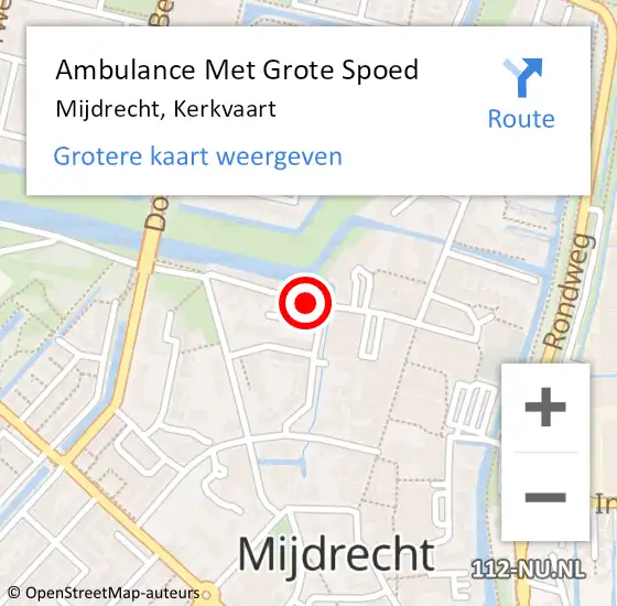 Locatie op kaart van de 112 melding: Ambulance Met Grote Spoed Naar Mijdrecht, Kerkvaart op 31 januari 2019 15:43