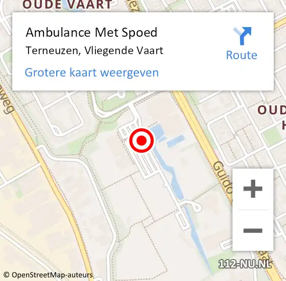 Locatie op kaart van de 112 melding: Ambulance Met Spoed Naar Terneuzen, Vliegende Vaart op 31 januari 2019 20:02