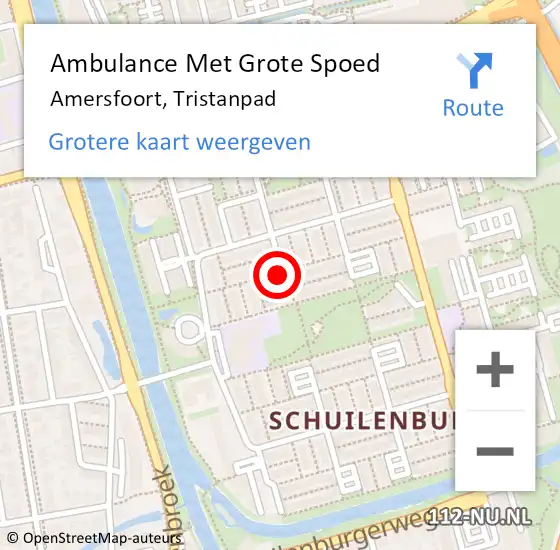 Locatie op kaart van de 112 melding: Ambulance Met Grote Spoed Naar Amersfoort, Tristanpad op 31 januari 2019 20:12