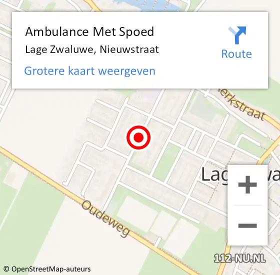 Locatie op kaart van de 112 melding: Ambulance Met Spoed Naar Lage Zwaluwe, Nieuwstraat op 31 januari 2019 20:25