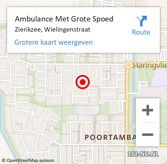 Locatie op kaart van de 112 melding: Ambulance Met Grote Spoed Naar Zierikzee, Wielingenstraat op 31 januari 2019 20:31
