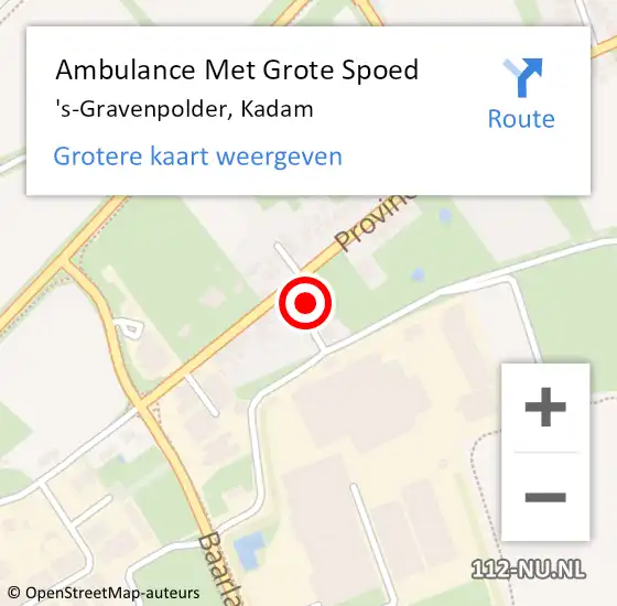 Locatie op kaart van de 112 melding: Ambulance Met Grote Spoed Naar 's-Gravenpolder, Kadam op 1 februari 2019 01:09
