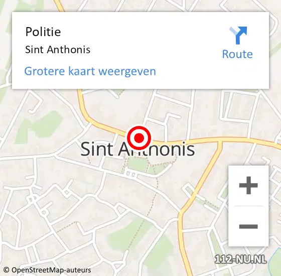 Locatie op kaart van de 112 melding: Politie Sint Anthonis op 1 februari 2019 09:24