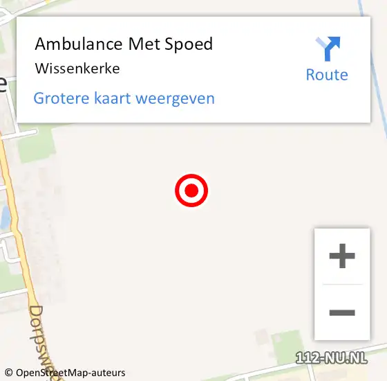 Locatie op kaart van de 112 melding: Ambulance Met Spoed Naar Wissenkerke op 1 februari 2019 12:02