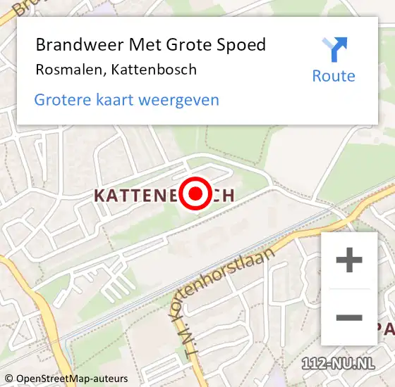 Locatie op kaart van de 112 melding: Brandweer Met Grote Spoed Naar Rosmalen, Kattenbosch op 1 februari 2019 12:08