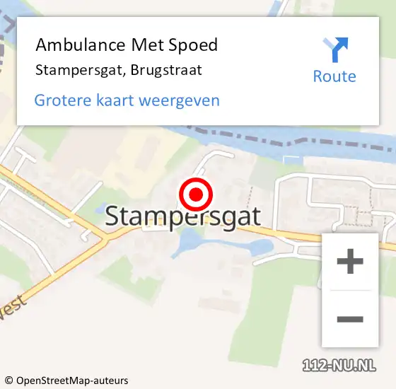 Locatie op kaart van de 112 melding: Ambulance Met Spoed Naar Stampersgat, Brugstraat op 1 februari 2019 12:30
