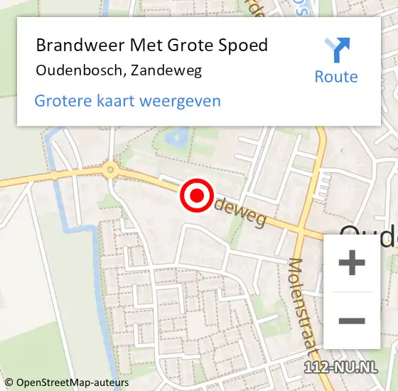 Locatie op kaart van de 112 melding: Brandweer Met Grote Spoed Naar Oudenbosch, Zandeweg op 1 februari 2019 15:33