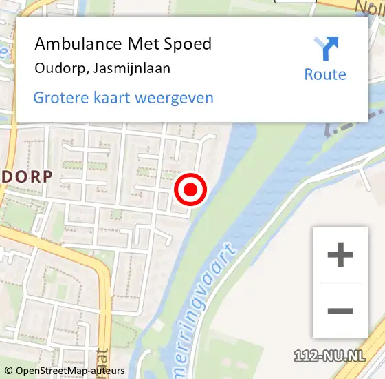 Locatie op kaart van de 112 melding: Ambulance Met Spoed Naar Oudorp, Jasmijnlaan op 1 februari 2019 15:38