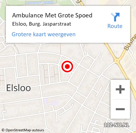 Locatie op kaart van de 112 melding: Ambulance Met Grote Spoed Naar Elsloo, Burg. Jasparstraat op 26 september 2013 09:38