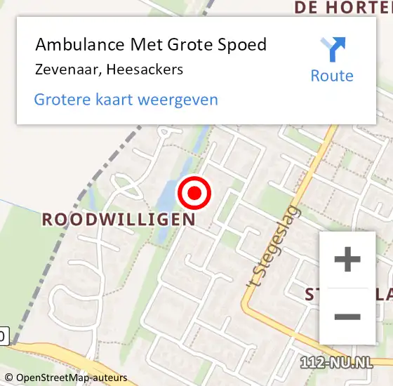 Locatie op kaart van de 112 melding: Ambulance Met Grote Spoed Naar Zevenaar, Heesackers op 1 februari 2019 17:40