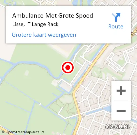 Locatie op kaart van de 112 melding: Ambulance Met Grote Spoed Naar Lisse, 'T Lange Rack op 1 februari 2019 19:05