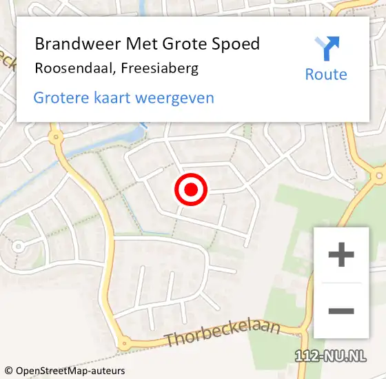 Locatie op kaart van de 112 melding: Brandweer Met Grote Spoed Naar Roosendaal, Freesiaberg op 1 februari 2019 23:46