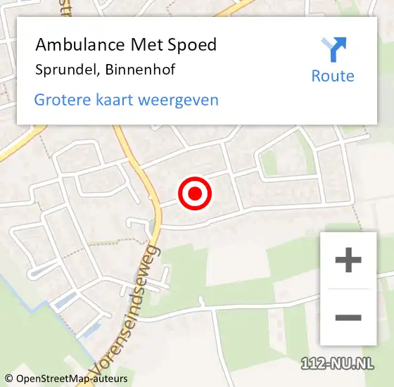 Locatie op kaart van de 112 melding: Ambulance Met Spoed Naar Sprundel, Binnenhof op 2 februari 2019 04:30