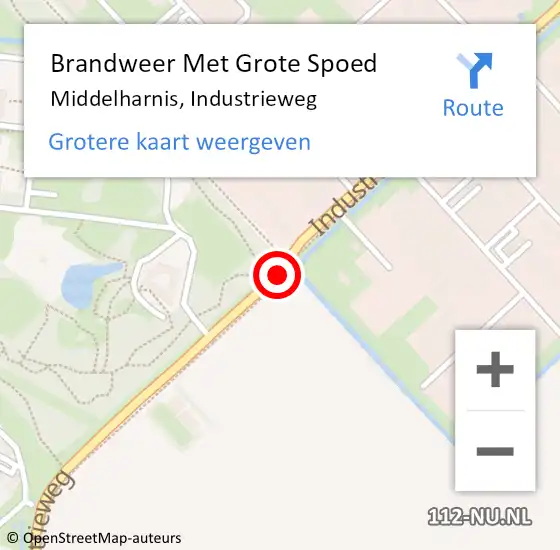 Locatie op kaart van de 112 melding: Brandweer Met Grote Spoed Naar Middelharnis, Industrieweg op 2 februari 2019 05:59