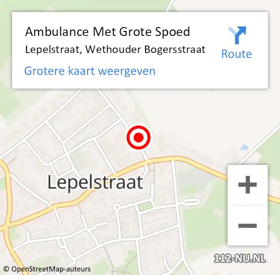 Locatie op kaart van de 112 melding: Ambulance Met Grote Spoed Naar Lepelstraat, Wethouder Bogersstraat op 22 maart 2014 10:10