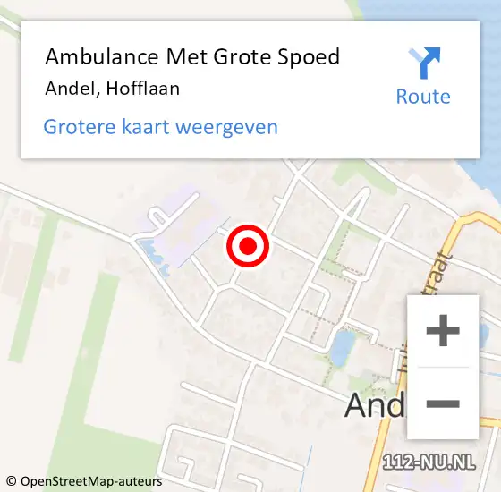 Locatie op kaart van de 112 melding: Ambulance Met Grote Spoed Naar Andel, Hofflaan op 2 februari 2019 10:01