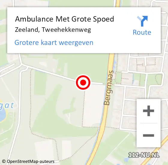 Locatie op kaart van de 112 melding: Ambulance Met Grote Spoed Naar Zeeland, Tweehekkenweg op 2 februari 2019 11:35