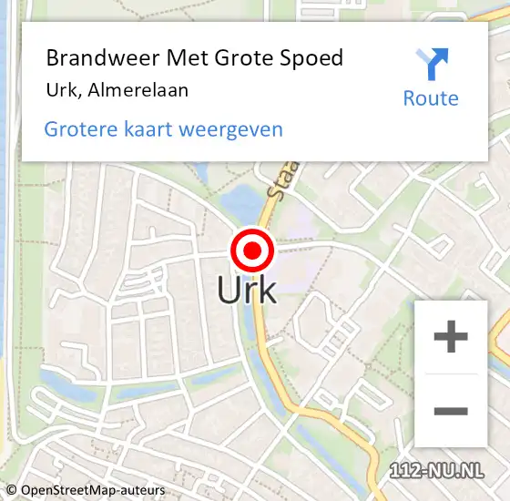 Locatie op kaart van de 112 melding: Brandweer Met Grote Spoed Naar Urk, Almerelaan op 2 februari 2019 13:29