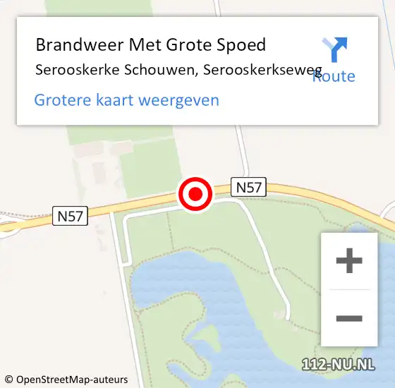 Locatie op kaart van de 112 melding: Brandweer Met Grote Spoed Naar Serooskerke Schouwen, Serooskerkseweg op 2 februari 2019 16:13