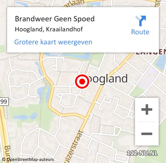 Locatie op kaart van de 112 melding: Brandweer Geen Spoed Naar Hoogland, Kraailandhof op 2 februari 2019 20:15