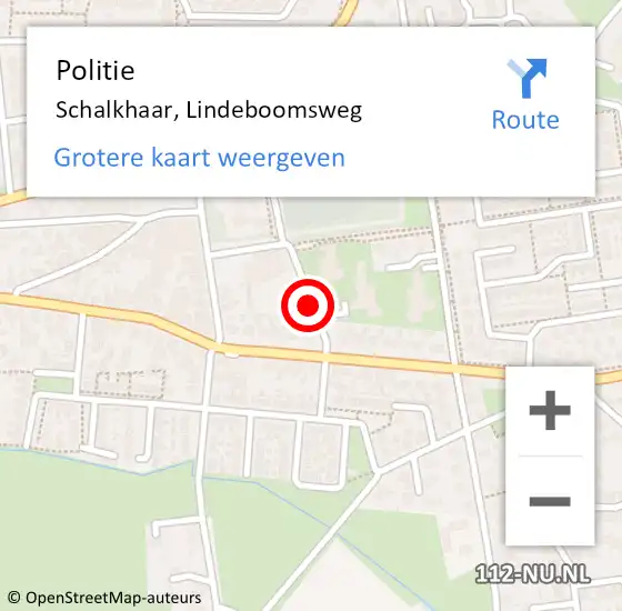 Locatie op kaart van de 112 melding: Politie Schalkhaar, Lindeboomsweg op 2 februari 2019 21:09