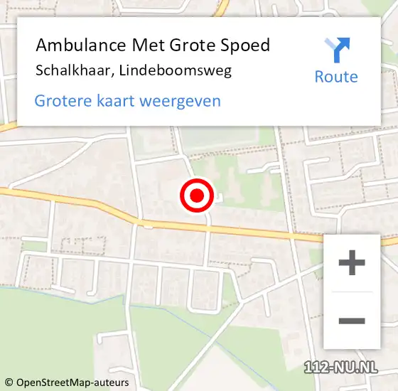 Locatie op kaart van de 112 melding: Ambulance Met Grote Spoed Naar Schalkhaar, Lindeboomsweg op 2 februari 2019 21:11