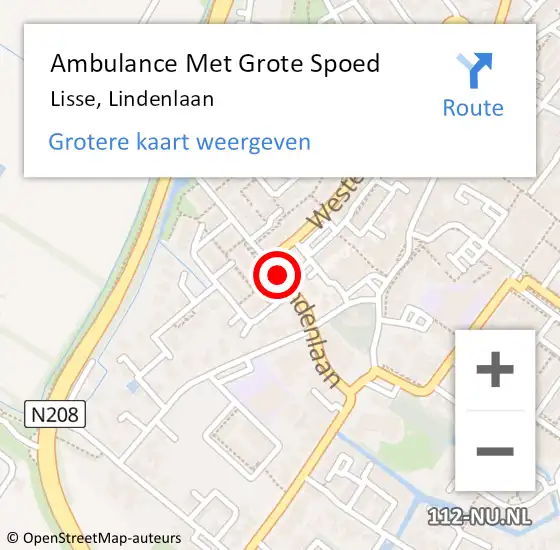 Locatie op kaart van de 112 melding: Ambulance Met Grote Spoed Naar Lisse, Lindenlaan op 3 februari 2019 00:01