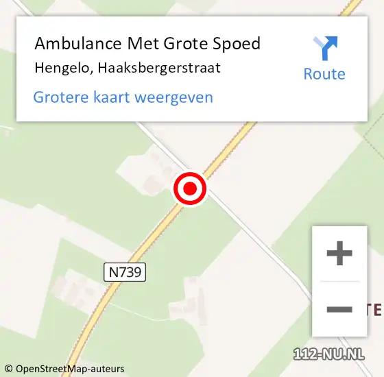 Locatie op kaart van de 112 melding: Ambulance Met Grote Spoed Naar Hengelo, Haaksbergerstraat op 3 februari 2019 00:26