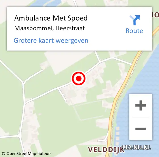 Locatie op kaart van de 112 melding: Ambulance Met Spoed Naar Maasbommel, Heerstraat op 3 februari 2019 01:48