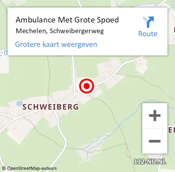 Locatie op kaart van de 112 melding: Ambulance Met Grote Spoed Naar Mechelen, Schweibergerweg op 22 maart 2014 11:21