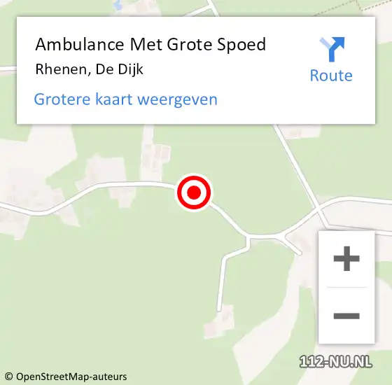 Locatie op kaart van de 112 melding: Ambulance Met Grote Spoed Naar Rhenen, De Dijk op 3 februari 2019 06:50