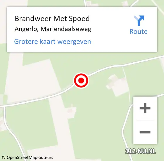 Locatie op kaart van de 112 melding: Brandweer Met Spoed Naar Angerlo, Mariendaalseweg op 3 februari 2019 07:21