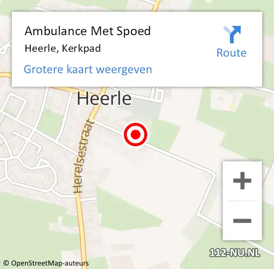 Locatie op kaart van de 112 melding: Ambulance Met Spoed Naar Heerle, Kerkpad op 22 maart 2014 11:32