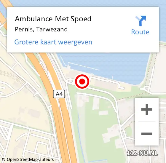 Locatie op kaart van de 112 melding: Ambulance Met Spoed Naar Pernis, Tarwezand op 3 februari 2019 08:14