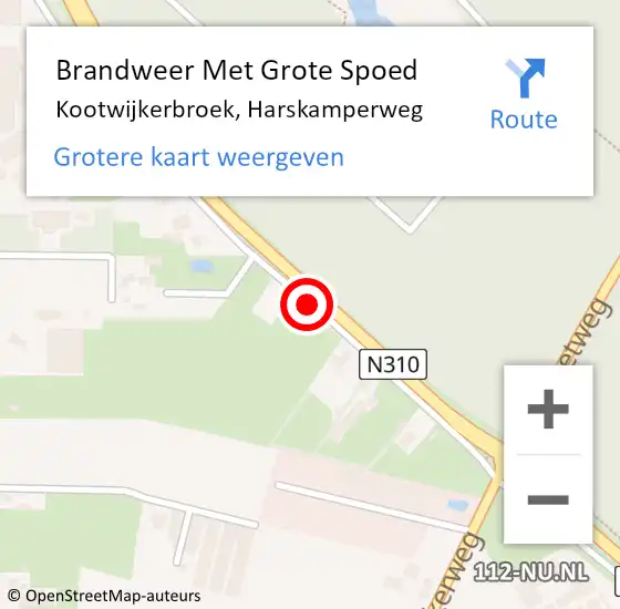 Locatie op kaart van de 112 melding: Brandweer Met Grote Spoed Naar Kootwijkerbroek, Harskamperweg op 3 februari 2019 09:46