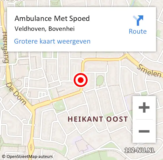 Locatie op kaart van de 112 melding: Ambulance Met Spoed Naar Veldhoven, Bovenhei op 3 februari 2019 09:50