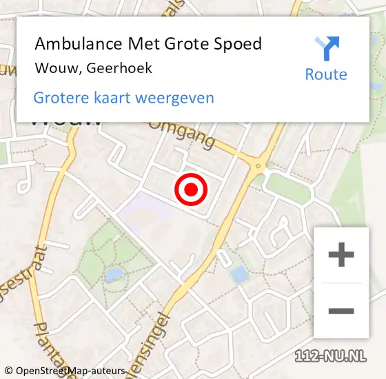 Locatie op kaart van de 112 melding: Ambulance Met Grote Spoed Naar Wouw, Geerhoek op 3 februari 2019 10:10