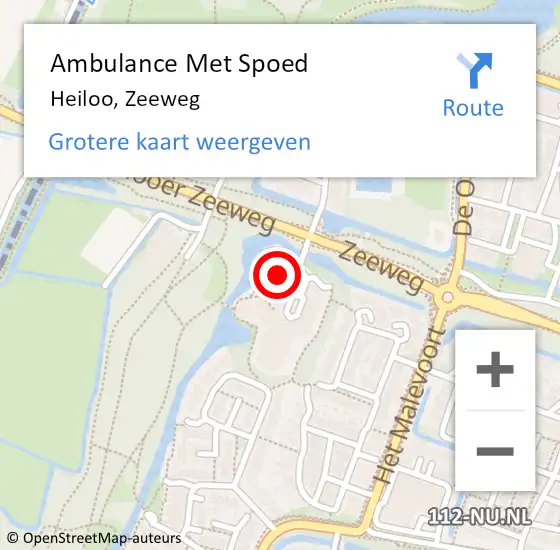 Locatie op kaart van de 112 melding: Ambulance Met Spoed Naar Heiloo, Zeeweg op 3 februari 2019 11:02