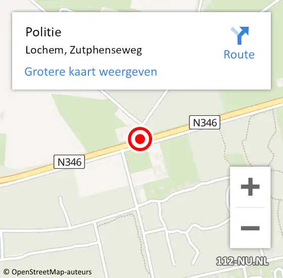 Locatie op kaart van de 112 melding: Politie Lochem, Zutphenseweg op 3 februari 2019 11:42