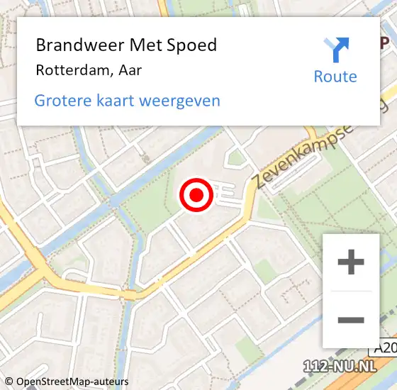 Locatie op kaart van de 112 melding: Brandweer Met Spoed Naar Rotterdam, Aar op 3 februari 2019 11:44